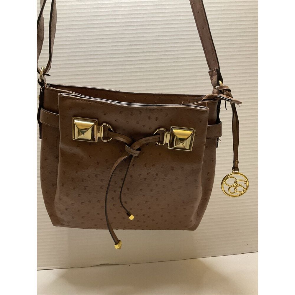 Jessica Simpson Twiggy Whiskey‎ Tan Pebbled Crossbody Purse